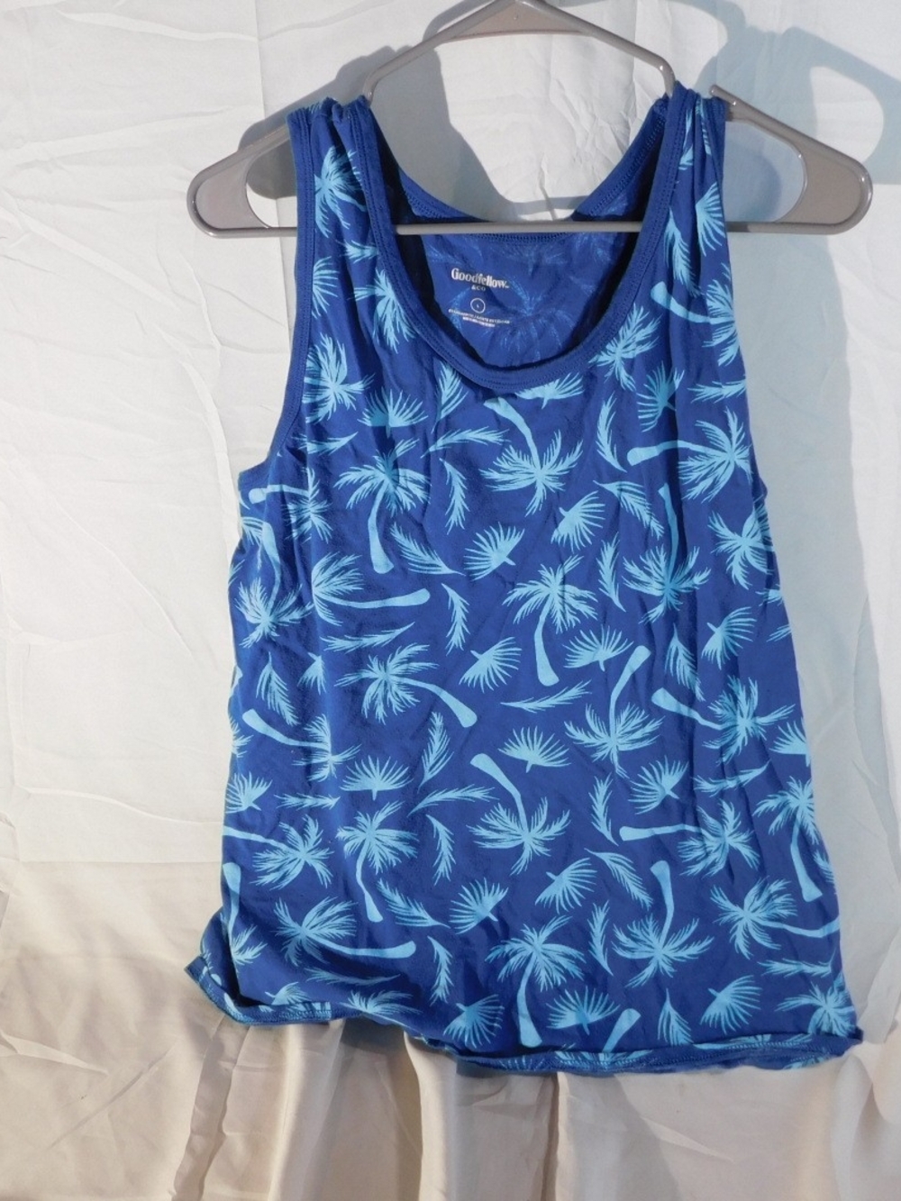 Goodfellow & Co Blue Tropical Palm-Print Tank